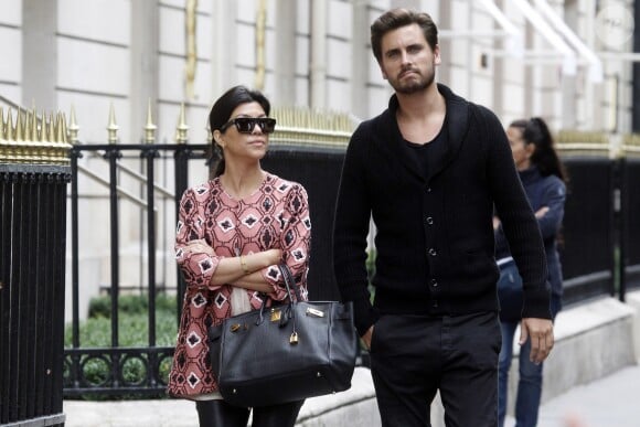 Exclusif -  Kourtney Kardashian, son compagnon Scott Disick et leurs enfants Mason and Penelope Disick ont passé la journée à Paris, le 27 mai 2014.