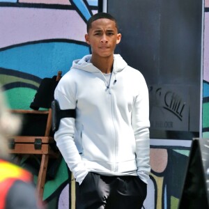 Jaden Smith sur le tournage du film "Life in a Year" à Toronto. Le 10 mai 2017