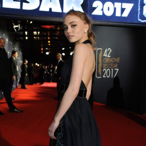 Exclusif - Lily-Rose Depp à la 42e cérémonie des César à la Salle Pleyel. Paris, le 24 février 2017.