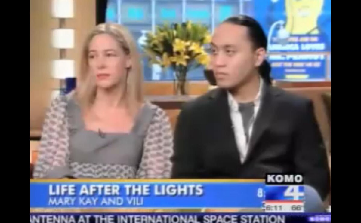 Photo Mary Kay Letourneau et Vili Fualaau interrogés sur une chaîne de télé locale aux États