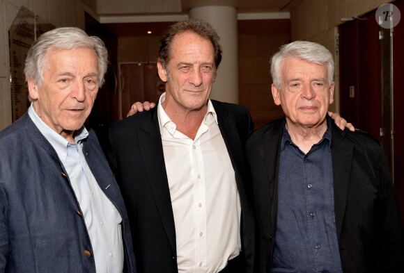 Costa-Gavras, Vincent Lindon et Alain Cavalier à l'ouverture de la rétrospective "Vincent Lindon" à la Cinémathèque française à Paris, le 31 mai 2017. © Ramsamy Veeren/Bestimage