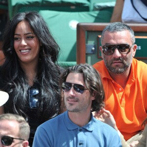 Amel Bent, Patrick Antonelli et Sofia Essaïdi - People aux Internationaux de France de tennis de Roland Garros à Paris, le 5 juin 2014.