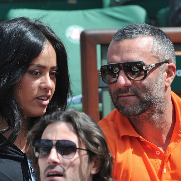 Amel Bent, Patrick Antonelli - People aux Internationaux de France de tennis de Roland Garros à Paris, le 5 juin 2014.