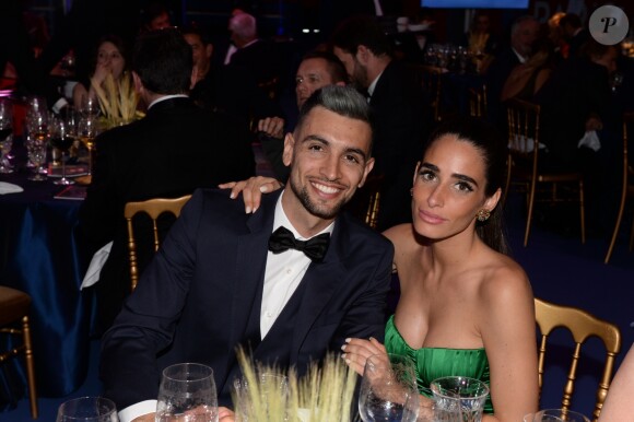 Exclusif - Javier Pastore et sa compagne Chiara Picone - Dîner de gala au profit de la Fondation PSG au Parc des Princes à Paris le 16 mai 2017.