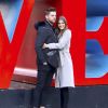 Exclusif - Prix Spécial - No web - No blog - Iris Mittenaere (Miss Univers) et son compagnon Matthieu se promènent dans les rues de Manhattan le jour de la Saint-Valentin à New York, le 14 février 2017. Ils ont pris des photos et ont posé devant la célèbre "Love Sculpture". Ils ont déjeuné au restaurant "Le Pain Quotidien", puis se sont promenés à Times Square et ont échangé un tendre baiser. For Germany call for price No web/No blog pour Belgique/Suisse Exclusive - French Miss Universe Iris Mittenaere with her boyfriend Matthieu are walking on the street of Manhattan, they are taking pictures together and posing in front of the famous "Love" sign on Valentine's day. They're having lunch at "Le Pain Quotidien" then walking all the way to Times Square to do some pictures and video like a runway on the street in New York, NY on February 14th, 2017. They look really in love, and after a long walk, they shared a kiss.14/02/2017 - New York