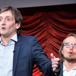 Pierre Palmade et Lorànt Deutsch - Enregistrement de l'émission "On se refait Palmade" au Théâtre de Paris, qui sera diffusée le 16 juin sur France 3, le 22 mai 2017.