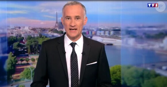 Gilles Bouleau rend hommage à David Pujadas dans son JT de 20h sur TF1, le 8 juin 2017.