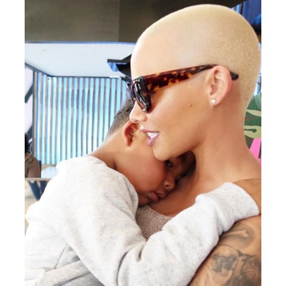 Photo d'Amber Rose et son fils Sebastian. Janvier 2017.