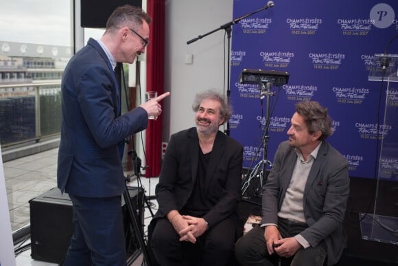 Exclusif - Gustave Kervern, Louis-Do de Lencquesaing - Conférence de presse du Champs-Elysées Film Festival sur la terrasse du Publicis à Paris, le 11 mai 2017