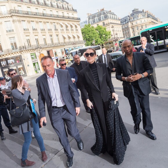 Semi Exclusif - Céline Dion et son styliste Law Roach arrivent à l'Opéra Garnier à Paris, le 13 juin 2017.