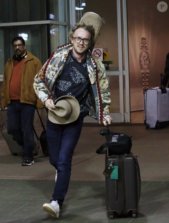 L'acteur Tom Felton à l'aéroport de Vancouver arrive au Canada le 19 mars 2017.