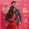 Ansel Elgort et sa compagne Violetta Komyshan - Les célébrités arrivent à la première de 'Baby Driver' à Los Angeles le 14 juin 2017.