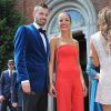 Morgan Schneiderlin et sa femme Camille Sold - Mariage de Matteo Darmian et Francesca Cormanni à Rescaldina, Italie, le 14 juin 2017.