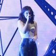 Lorde en concert au le 3ème jour du festival de Coachella à Indio, le 16 avril 2017.