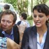 Exclusif - Najat Vallaud-Belkacem assiste à la commémoration de la mort de trois résistants tombés sous les balles allemandes le 6 août 1944, en compagnie de son mari Boris Vallaud et de leurs deux enfants, à Toulouges dans le Gers, durant ses vacances dans les Landes. Le 6 Aout 2016. © Patrick Bernard-Christophe de Prada / Bestimage