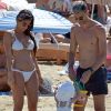 Exclusif - Javier Pastore avec sa compagne Chiara Picone et leur fille Martina en vacances sur une plage à Formentera le 17 juin 2017.