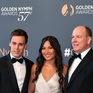 Le prince Albert II de Monaco, Louis Ducruet et sa compagne Marie - Clôture du 57ème Festival de télévision de Monte-Carlo au Grimaldi Forum à Monaco, le 20 juin 2017. © Bruno Bebert/Bestimage