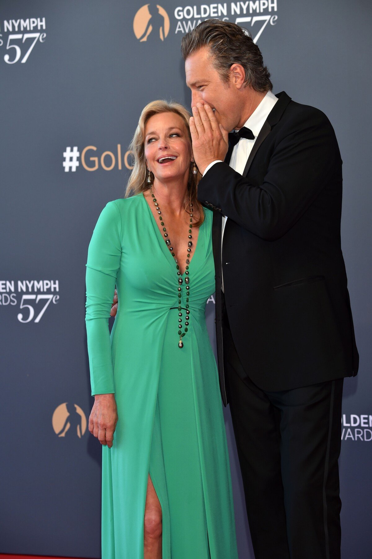 Photo : Bo Derek et son compagnon John Corbett - Clôture du 57ème Festival  de télévision de Monte-Carlo au Grimaldi Forum à Monaco, le 20 juin 2017. ©  Bruno Bebert/Bestimage - Purepeople