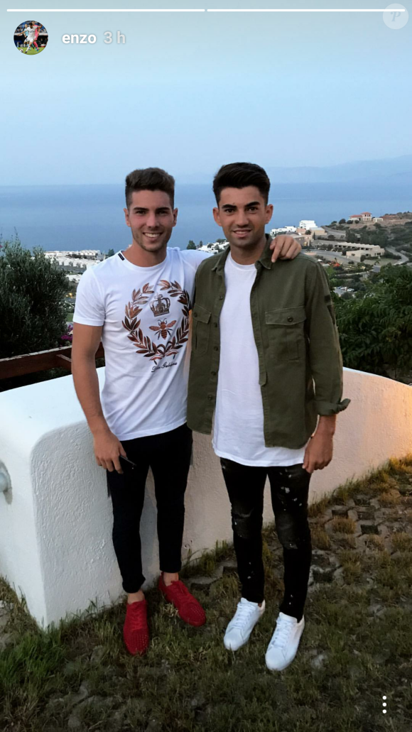 Luca et Enzo Zidane posent lors de vacances en Grèce. Photo publiée sur Instagram en juin 2017.