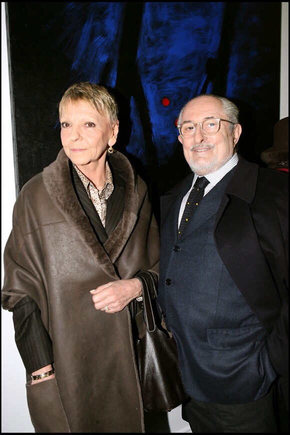 Alain Senderens et son épouse au vernissage des oeuvres de Christoph Von Weyhe à la galerie JGM à Paris en janvier 2007