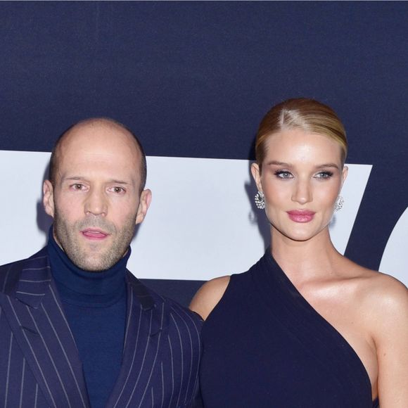 Jason Statham et sa femme Rosie Huntington-Whiteley enceinte à la première de 'Fate Of The Furious' à Radio City Music Hall à New York, le 8 avril 2017 © CPA/Bestimage