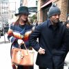 Jason Statham et sa femme Rosie Huntington-Whiteley enceinte se baladent à New York, le 7 avril 2017