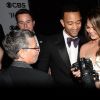 John Legend et sa femme Chrissy Teigen au photocall de la pressroom des 71ème Tony Awards à New York le 11 juin 2017.