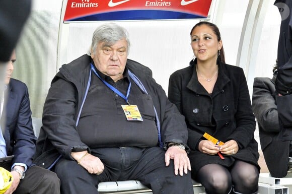 Louis Nicollin lors du match de L1 Paris Saint-Germain contre Montpellier au Parc des Princes, le 15 mai 2010.