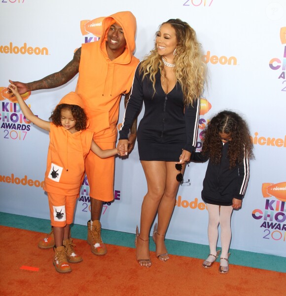Mariah Carey et Nick Cannon avec leurs enfants Morrocan et Monroe - Soirée des "Nickelodeon's 2017 Kids’ Choice Awards" à Los Angeles le 11 mars 2017.