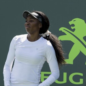 Venus Williams lors de son entraînement durant l'Open de Miami, à Key Biscayne, Floride, Etats-Unis, le 26 mars 2017.