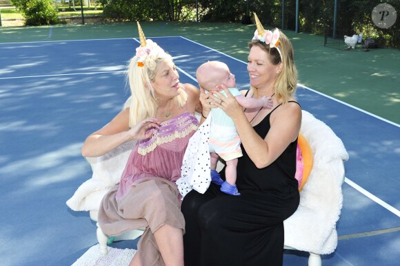 Tori Spelling fête le 9e anniversaire de sa fille Stella, sur le thème licorne, à Los Angeles, le 1er juillet 2017