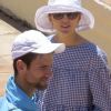 Exclusif - Le joueur de tennis Novak Djokovic s'entraîne sous les yeux de sa femme Jelena Ristic enceinte à Marbella en Espagne le 1er mai 2017.