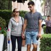 Exclusif - Novak Djokovic et sa femme Jelena Ristic promènent leurs chiens à West Hollywood, le 10 mars 2015.