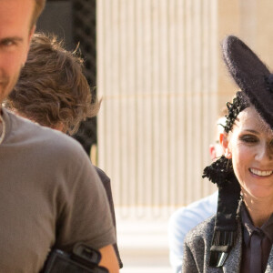 Semi-exclusif - Céline Dion danse le flamenco lors d'un shooting pour Vogue dans les jardins du Palais-Royal, à Paris, le 6 juillet 2017.
