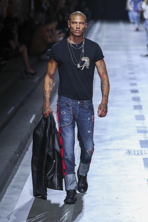 Jeremy Meeks - Défilé de mode Hommes "Philipp Plein" 2018 lors de la fashion week de Milan. Le 17 juin 2017