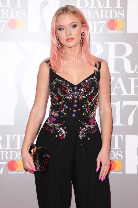 Zara Larsson - Photocall des "Brit Awards 2017" à Londres, le 22 février 2017.