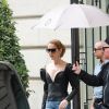 La diva Céline Dion quitte son hôtel, le "Royal Monceau", pour se rendre à l'Opéra Garnier. Paris, le 10 juillet 2017