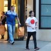 Exclusif - René-Charles Angélil est sorti faire du shopping avec ses amis chez Louis Vuitton, sur l'Avenue des Champs-Elysées, à Paris, le 11 juillet 2017.