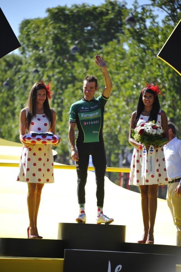 Thomas Voeckler à l'arrivée du Tour de France 2012 le 22 juillet 2012 sur les Champs-Elysées.