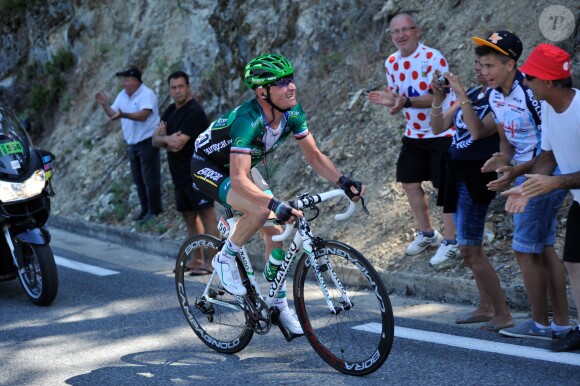 Thomas Voeckler dans le col de Vizavonna, en Corse, lors du Tour de France 2013.