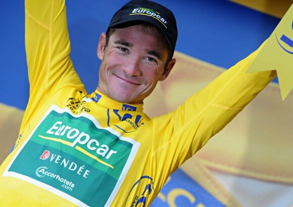 Thomas Voeckler maillot jaune lors du Tour de France 2011.