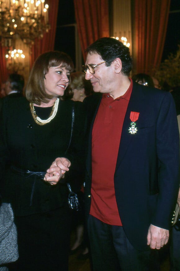 Robert Hossein et Michelle Mercier en 1990 à Paris