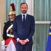 Le premier ministre Edouard Philippe lors de la réception en l'honneur des forces armées françaises au ministère de la Défense, à l'Hôtel de Brienne, à Paris, le 13 juillet 2017 © Giancarlo Gorassini/Bestimage