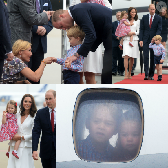 Le duc et la duchesse de Cambridge sont arrivés avec leurs enfants George et Charlotte à Varsovie le 17 juillet 2017 pour le début d'une visite officielle de cinq jours en Pologne et en Allemagne.