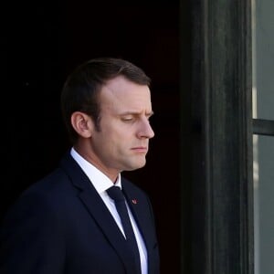 Le président français, Emmanuel Macron reçoit le premier ministre israëlien, Benyamin Netanyahou pour un entretien au Palais de l'Elysée, à Paris, France, le 16 juillet 2017. © Stéphane Lemouton / BestImage