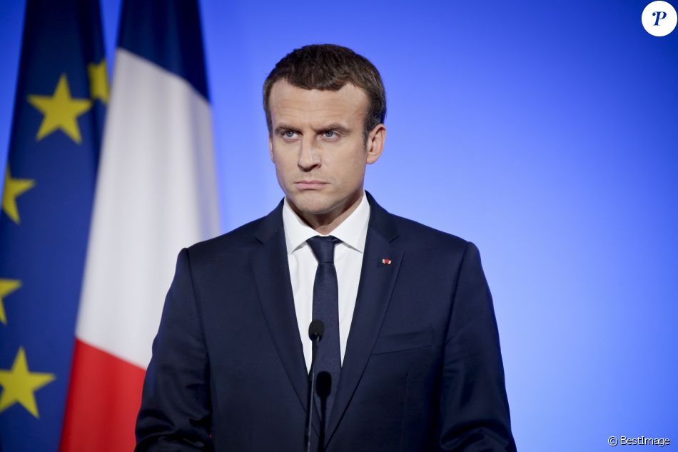 Le président de la République Emmanuel Macron lors de la conférence de ...