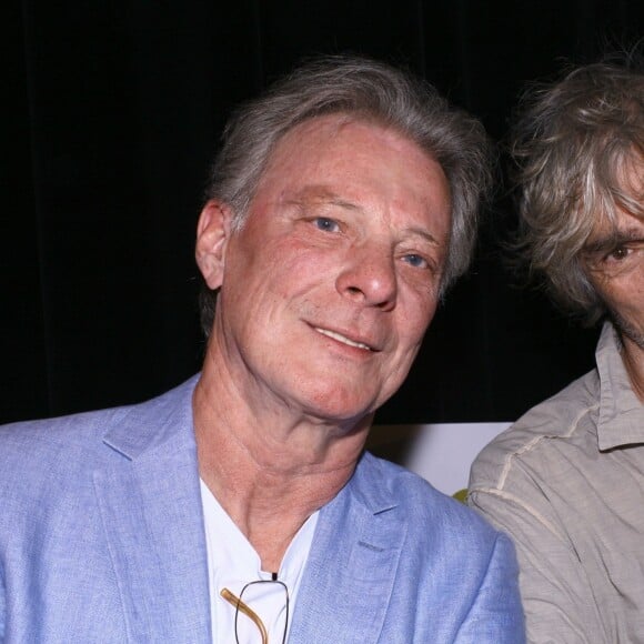 Archives - Herbert Léonard et Louis Bertignac - Léo Marjane fête ses 100 ans, en compagnie de ses amis, à la salle des fêtes de Barbizon , le 31 août 2012.