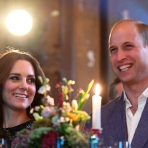 Le prince William et Kate Middleton, duc et duchesse de Cambridge, le 20 juillet 2017 à la Clarchens Ballhaus, la plus ancienne salle de bal de Berlin, lors d'une réception organisée par le British Council dans le cadre de leur visite officielle en Allemagne.