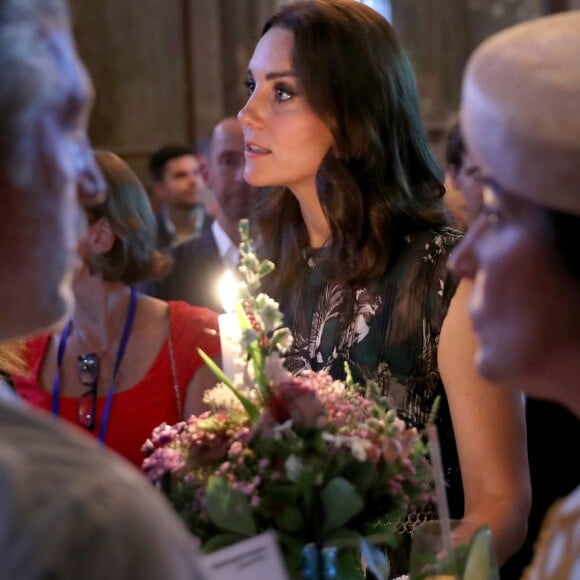 Le prince William et Kate Middleton, duc et duchesse de Cambridge, le 20 juillet 2017 à la Clarchens Ballhaus, la plus ancienne salle de bal de Berlin, lors d'une réception organisée par le British Council dans le cadre de leur visite officielle en Allemagne.