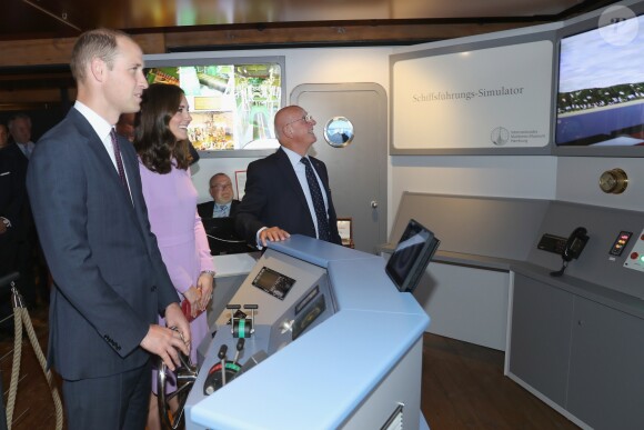 Le prince William et Kate Middleton en visite au musée Maritime à Hambourg, le 21 juillet 2017.